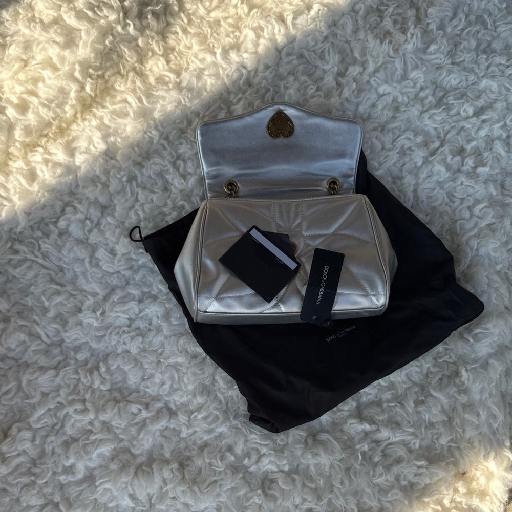 Dolce & Gabbana Metallic Silver Quilted Bag
